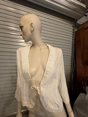 WHITE TOP PARIS MADE by TANDEM ROUCHE VINTAGE SMALL SUMMER JACKET